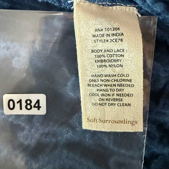 Soft Surroundings Lucy Topper Twilight Embroidered Lace Blue Cardigan Size S - Picture 9 of 9